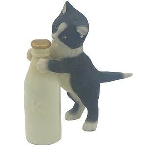 Country Artists Smithsonian Resin Kitten With Milk Bottle 01383